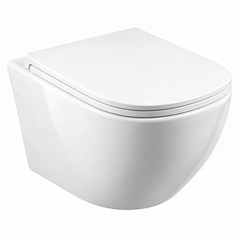 CS46UQ-OKS-M Унитаз подвесн 490*360*360мм, торнадо 3.0 ультратихий, крышка Flat strong 1 кнопка